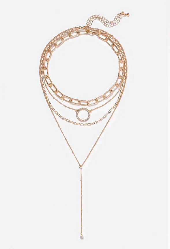 Elsa Pave Ring Multirow Necklace - Image 2
