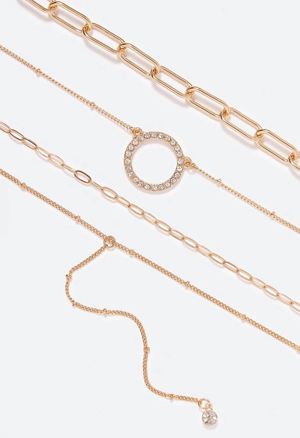 Elsa Pave Ring Multirow Necklace - Image 3