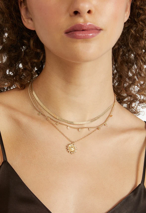 Emilia Sunflower Multirow Necklace