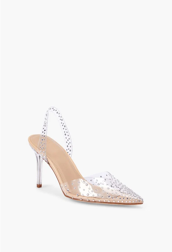 Emma Clear Embellished Pump - Image 2