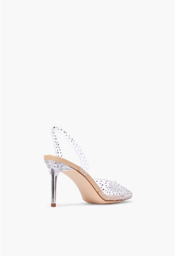 Emma Clear Embellished Pump - Image 3