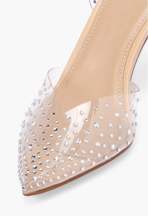 Emma Clear Embellished Pump - Image 4