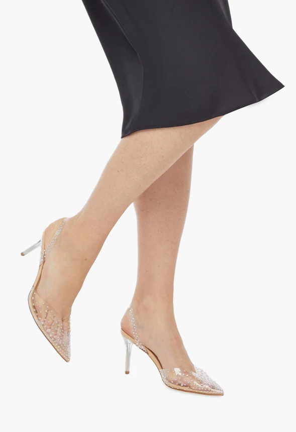 Emma Clear Embellished Pump - Image 5