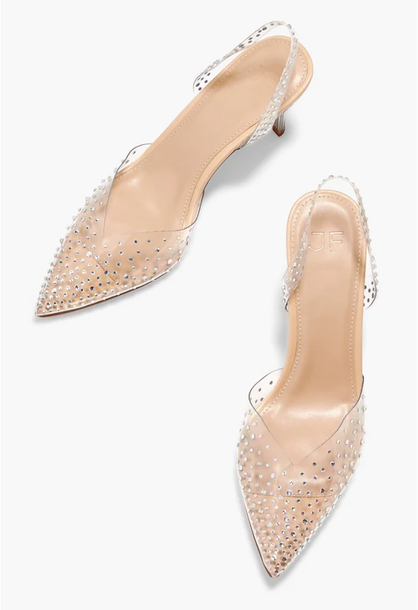 Emma Clear Embellished Pump - Image 6