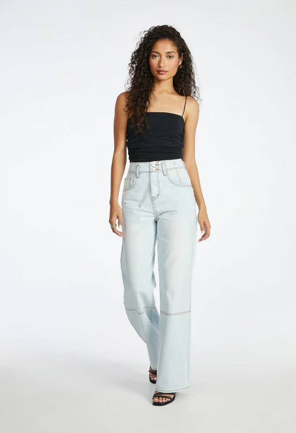 Emmy High-Waisted Wide Leg Denim Jeans - Image 4