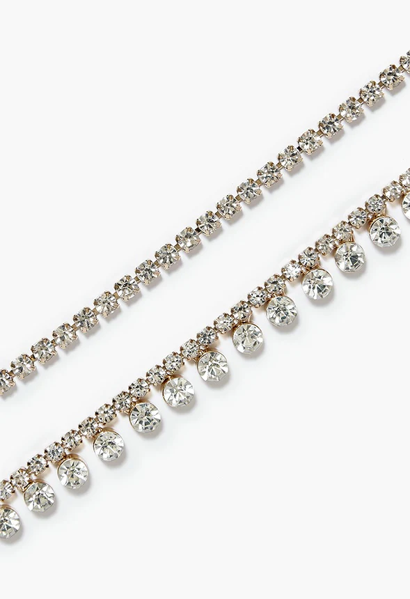 Emmy Rhinestone Anklet Set - Image 2