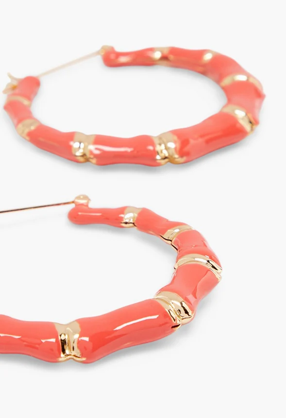 Enamel Bamboo Hoops - Image 2