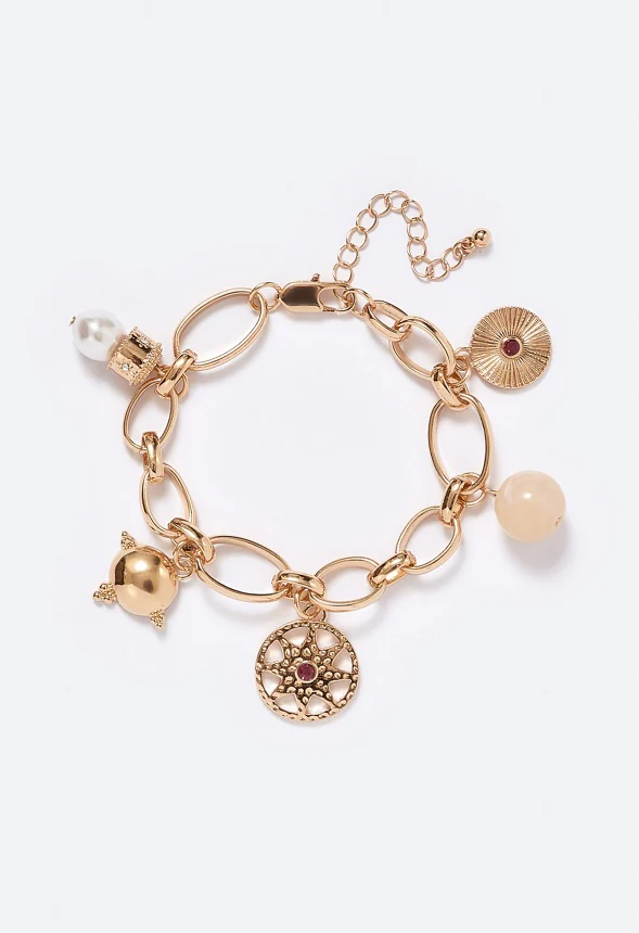 Erin Link Chain Bracelet With Mix Charms - Image 2