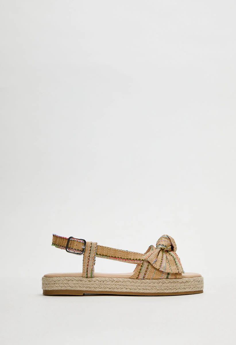 Espadrille Trim Bow Sandal - Image 3