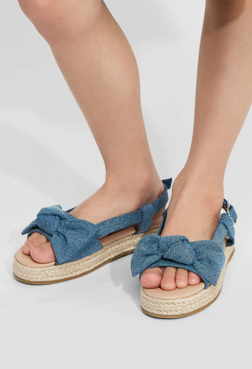 Espadrille Trim Bow Sandal - Image 2