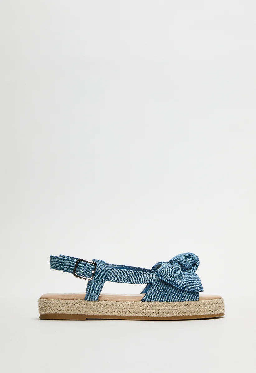 Espadrille Trim Bow Sandal - Image 4