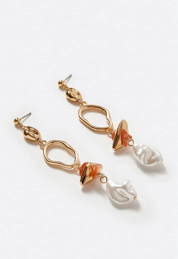Eva Pearls And Chippings Drop Earrings - Image 3