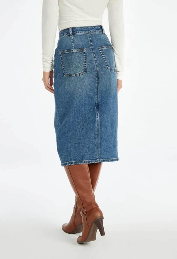 Evan Denim Midi Skirt - Image 2