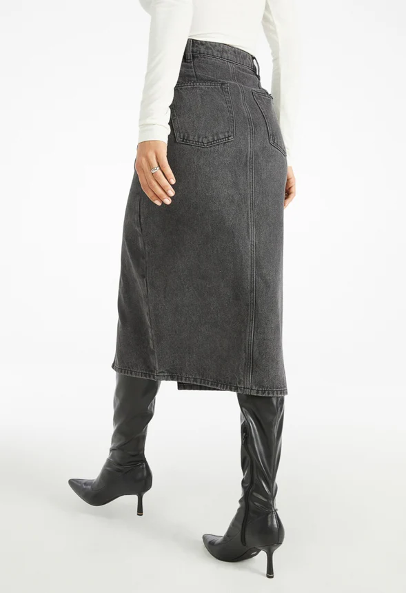 Evan Denim Midi Skirt - Image 2