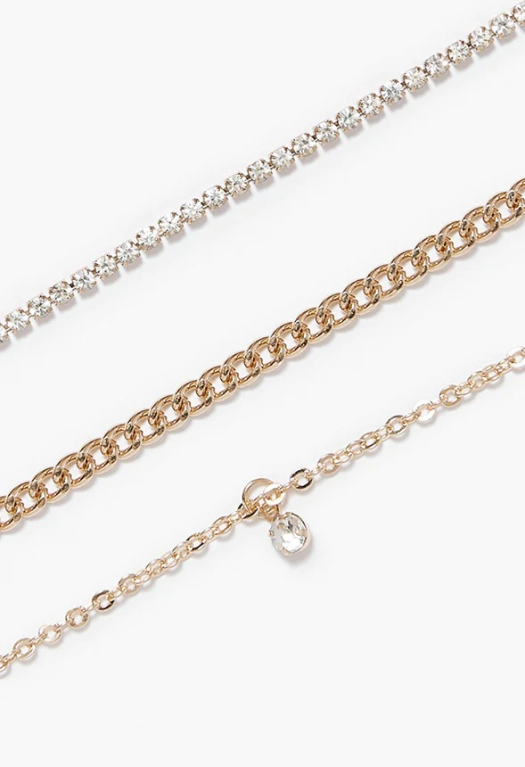 Evie Fine Mixed Chain Anklet Pack - Image 2