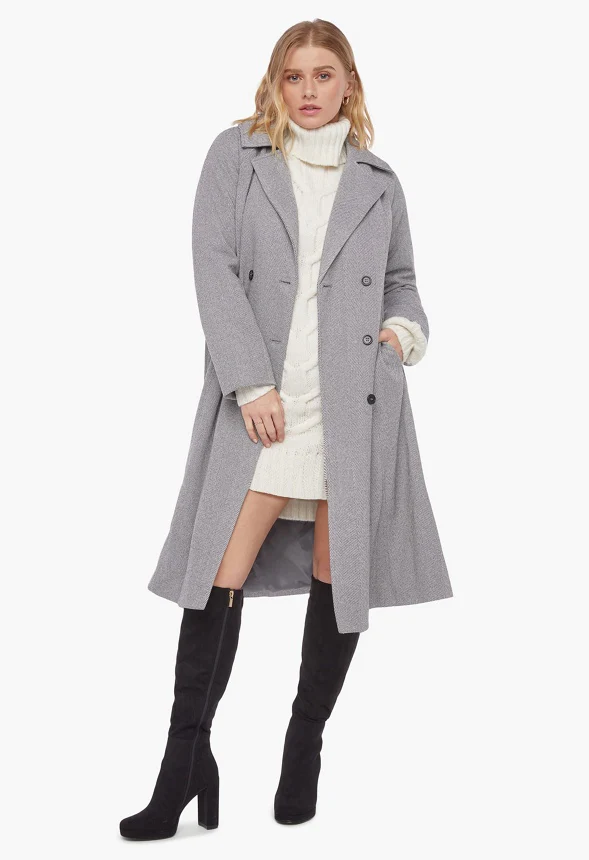Exaggerated Herringbone Coat - Image 2