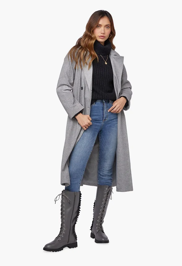 Exaggerated Herringbone Coat - Image 5