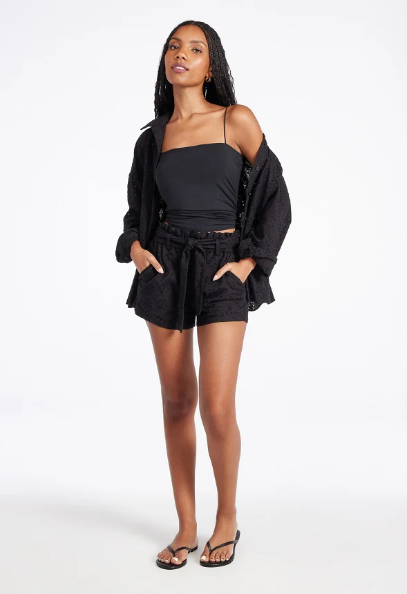 Eyelet Paperbag Shorts - Image 5