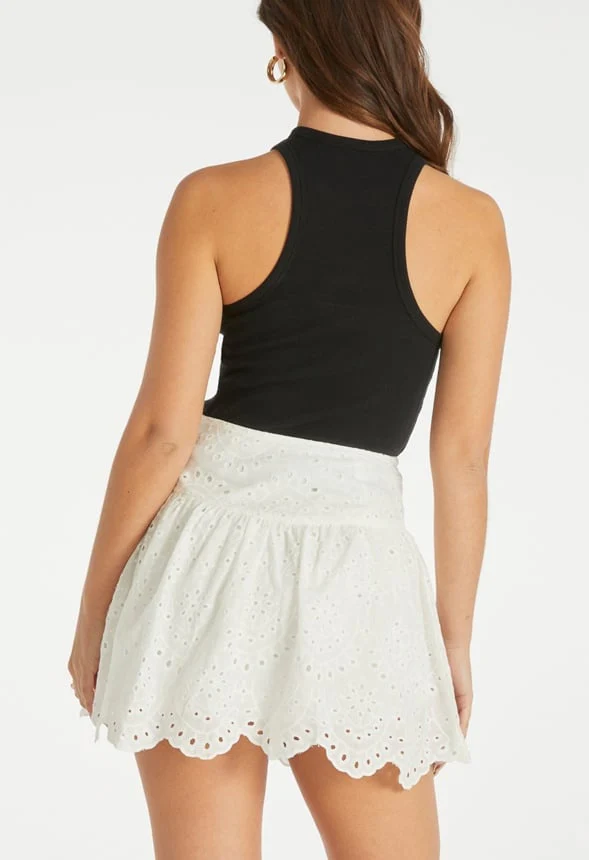 Eyelet Ruffle Mini Skirt - Image 4