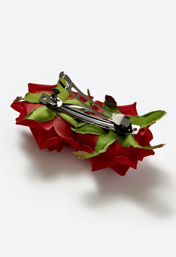 Fara Double Rose On Barette Hair Clip - Image 3