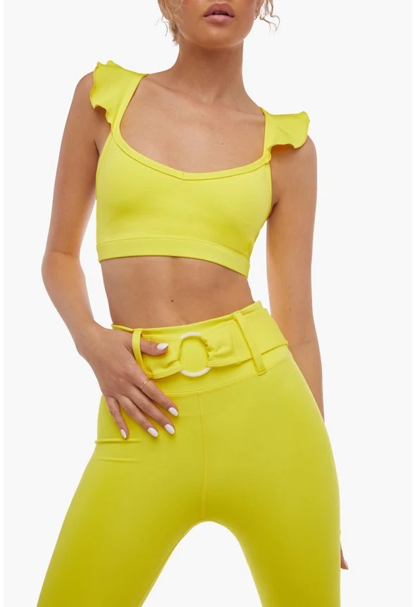 Faux Belt Capri Leggings - Image 4