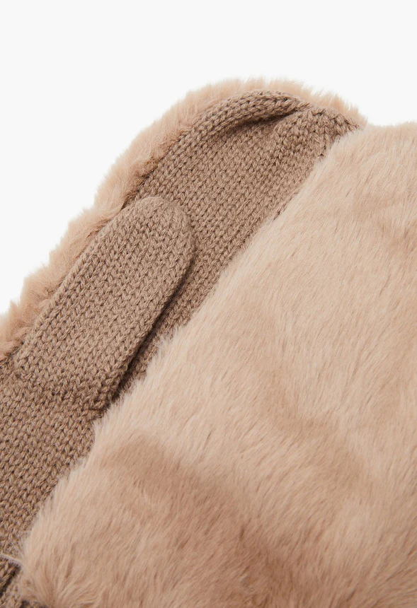 Faux Fur Mittens - Image 2