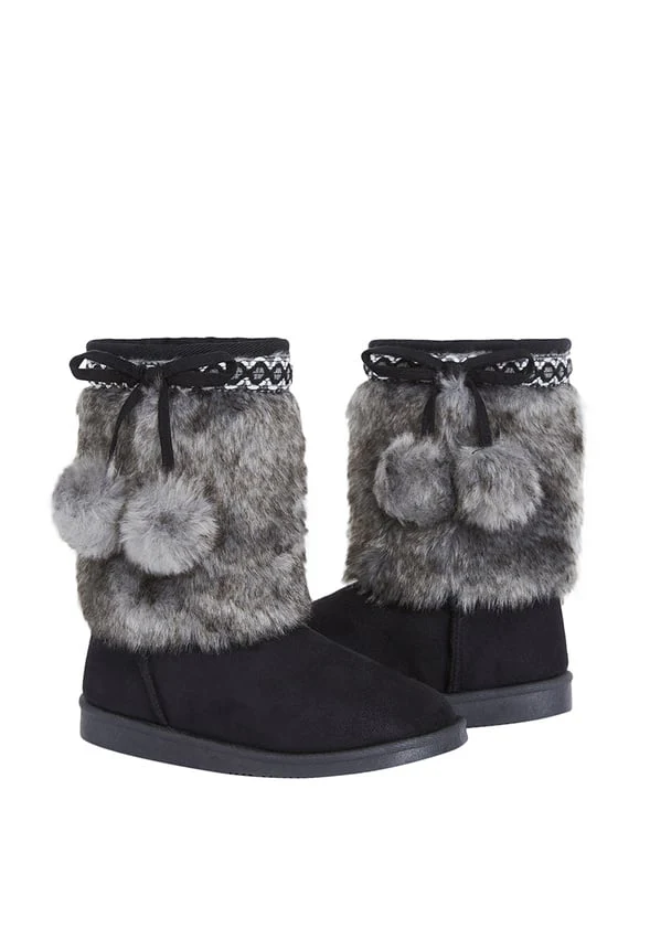 Pom Pom Fur Fuzzy Boot