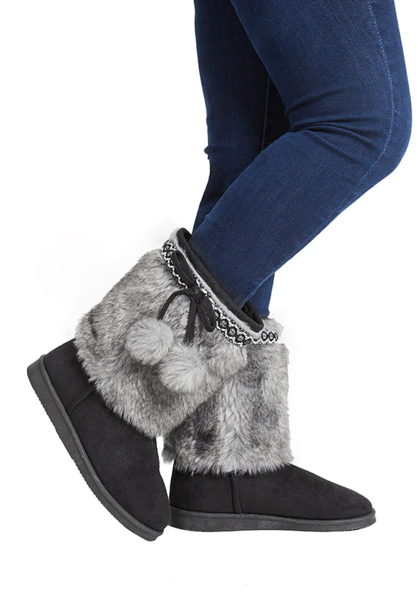 Pom Pom Fur Fuzzy Boot - Image 2