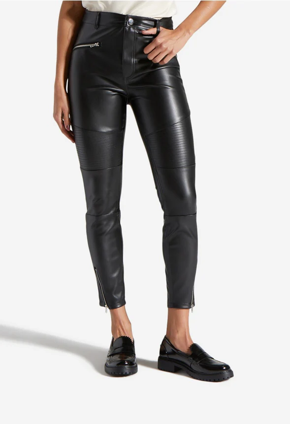 Faux Leather Biker Pants - Image 4