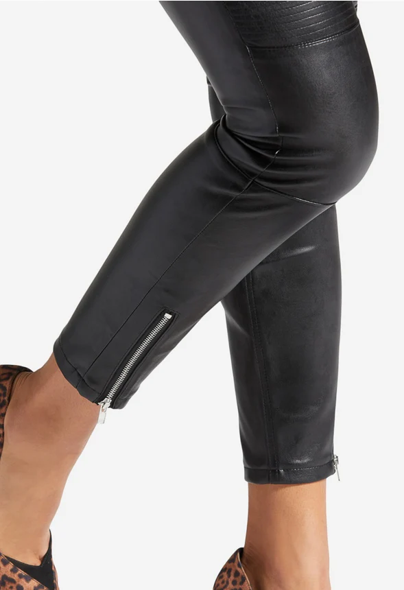 Faux Leather Biker Pants - Image 5