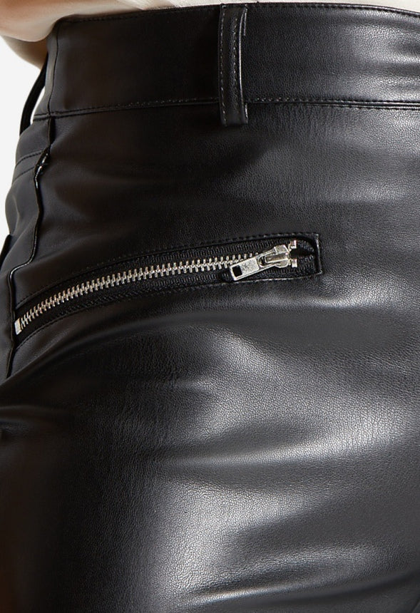 Faux Leather Biker Pants - Image 6