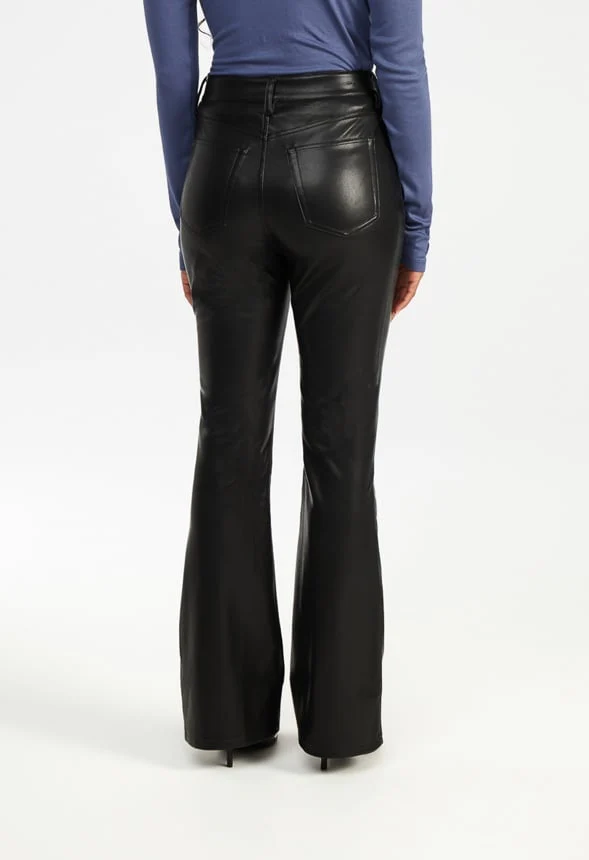 Faux Leather Bootcut Pants - Image 2