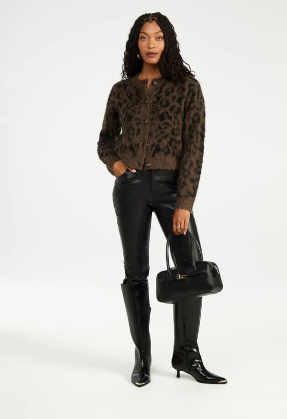 Faux Leather Bootcut Pants - Image 5