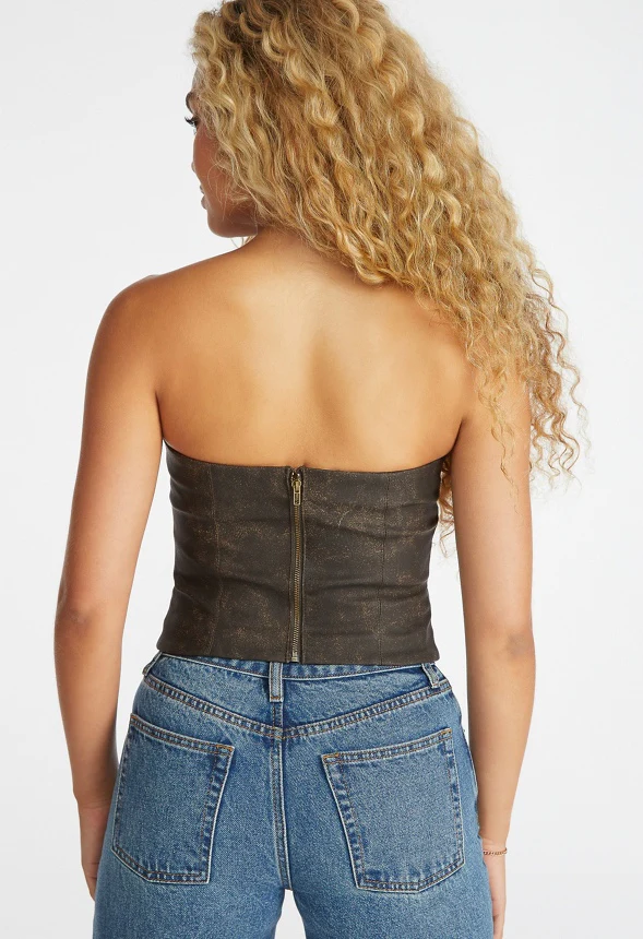 Faux Leather Bustier - Image 2