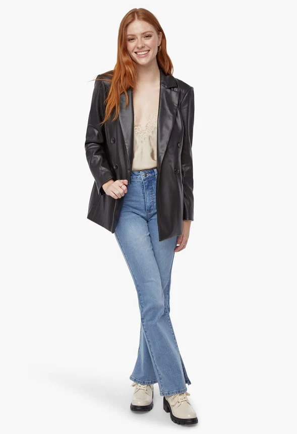 Faux Leather City Blazer - Image 3