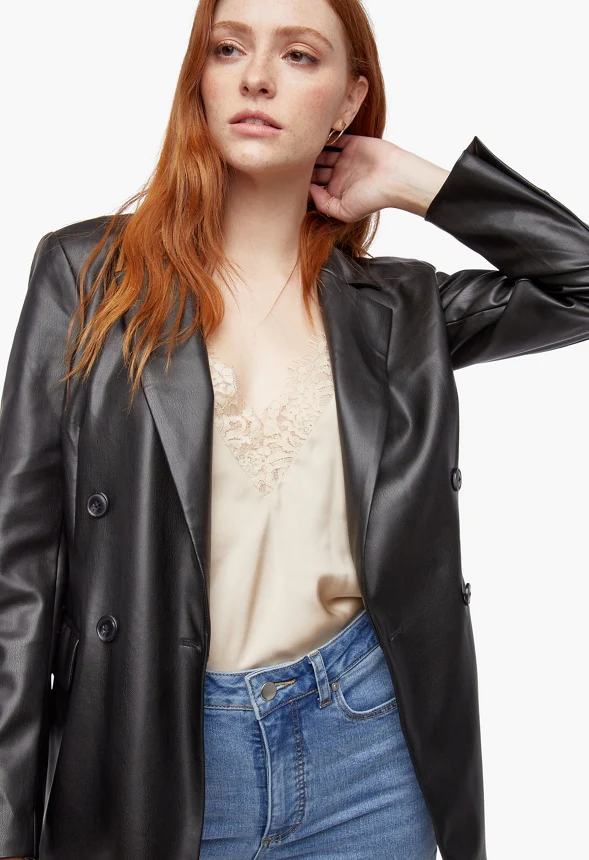 Faux Leather City Blazer - Image 4