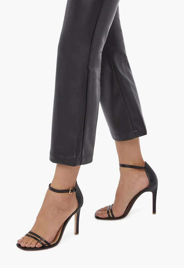 Faux Leather Cropped Trousers - Image 4