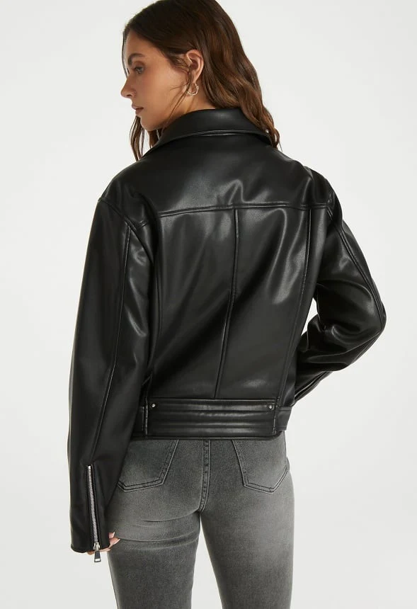 Faux Leather Jacket - Image 2