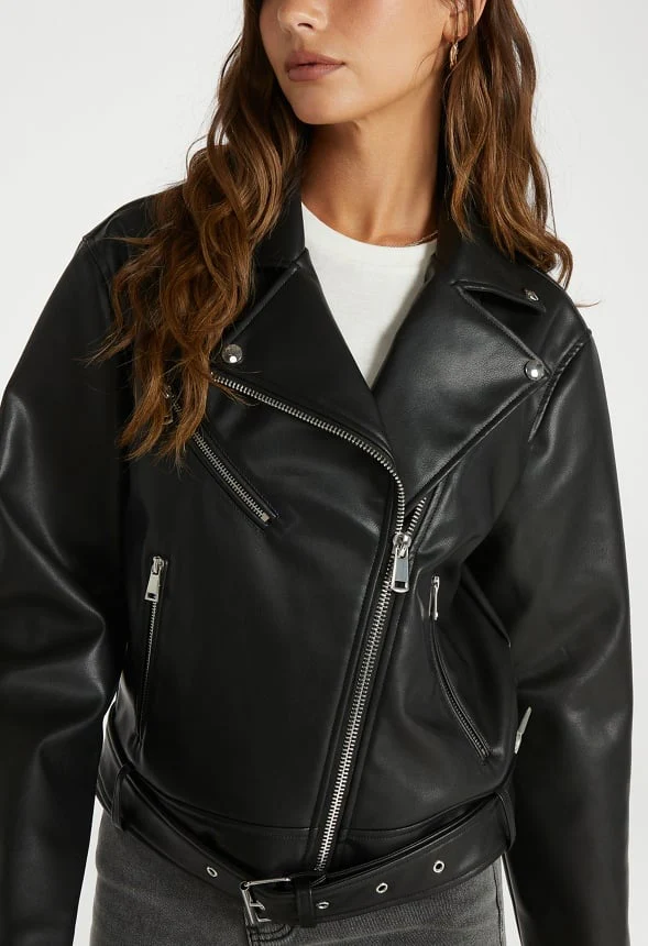 Faux Leather Jacket - Image 3