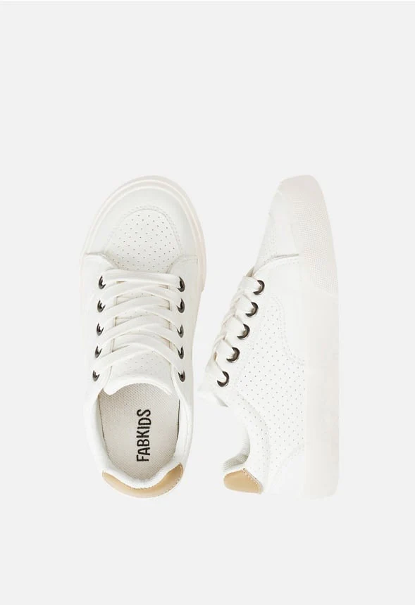 Faux Leather Lace Up Court Sneaker - Image 2