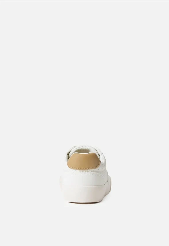 Faux Leather Lace Up Court Sneaker - Image 3