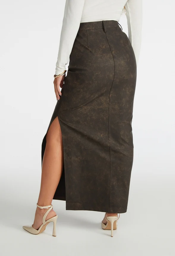 Faux Leather Maxi Skirt - Image 2