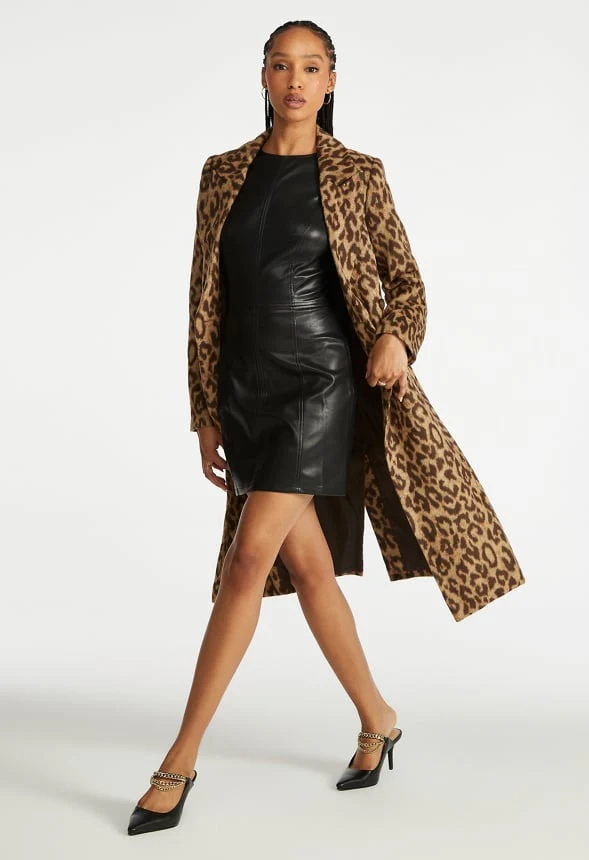 Faux Leather Mini Dress - Image 4