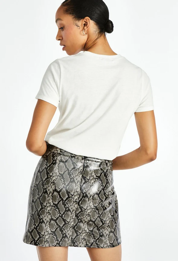 Faux Leather Mini Skirt - Image 2
