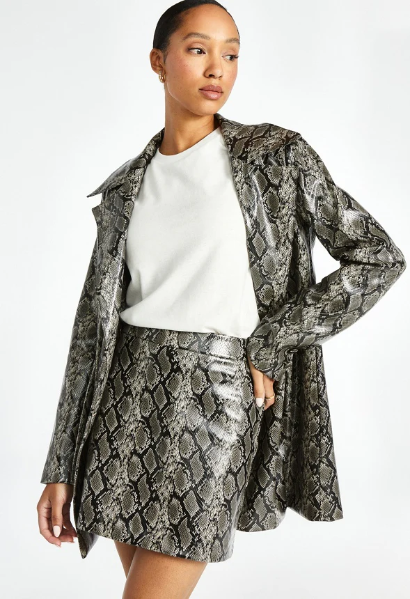 Faux Leather Mini Skirt - Image 3