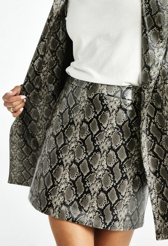 Faux Leather Mini Skirt - Image 4