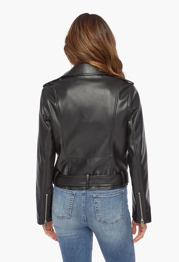 Faux Leather Moto Jacket - Image 2