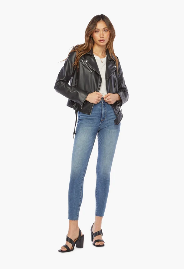 Faux Leather Moto Jacket - Image 5