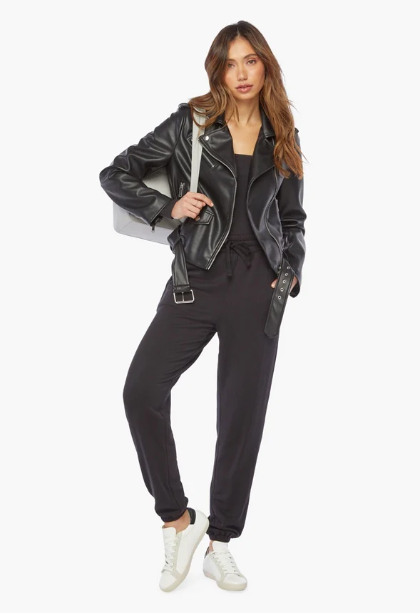 Faux Leather Moto Jacket - Image 6