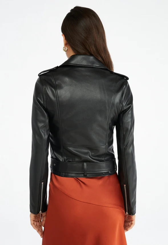Faux Leather Moto Jacket - Image 2